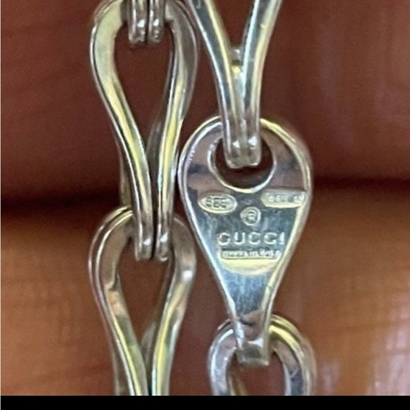 Authentic Gucci 5.5 mm wide vintage sterling silver chain +pendant unisex - Picture 7 of 15